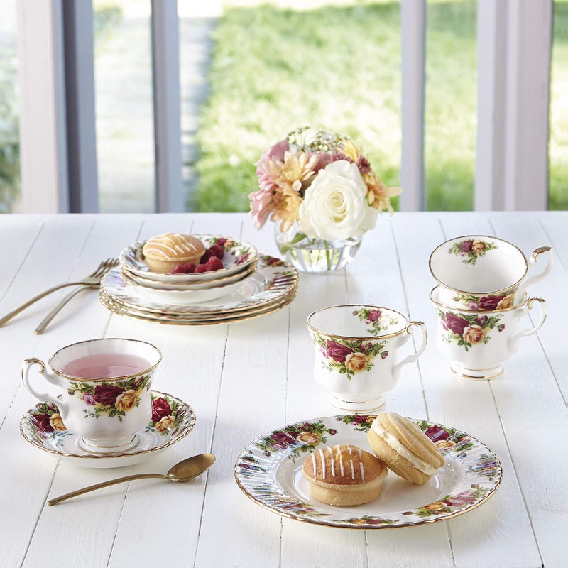 ROYAL ALBERT Old Country Roses 3 Piece Set (Teacup, Saucer & Plate), by Royal Albert - Image 4